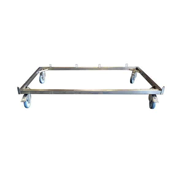 Châssis Inox 4 roulettes (2 à freins) pour cage B Polyester