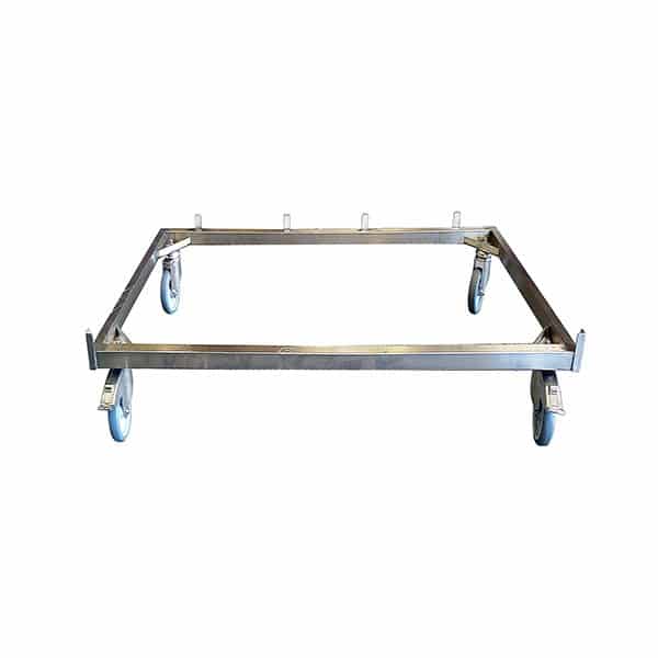 Châssis Inox 4 roulettes (2 à freins) pour Cage A Inox