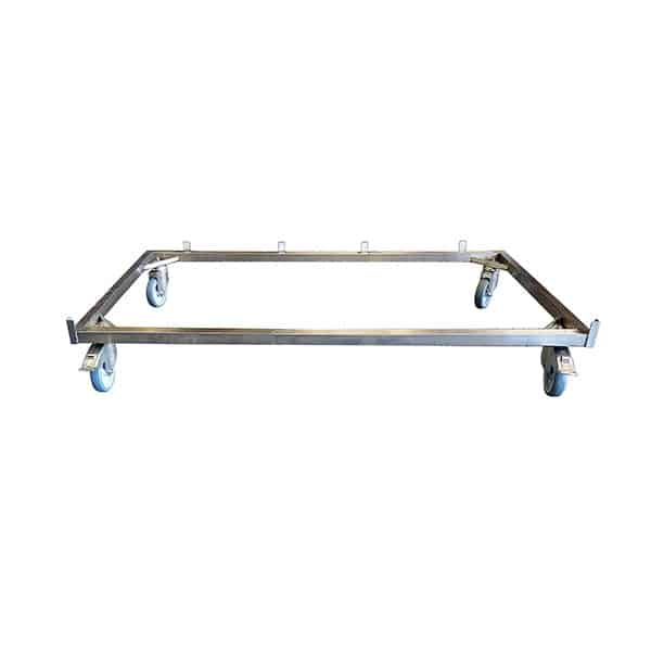 Châssis Inox 4 roulettes (2 à freins) pour Cage C Inox