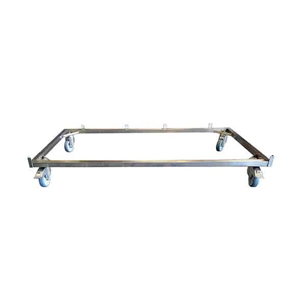 Châssis Inox 4 roulettes (2 à freins) pour cage C Polyester