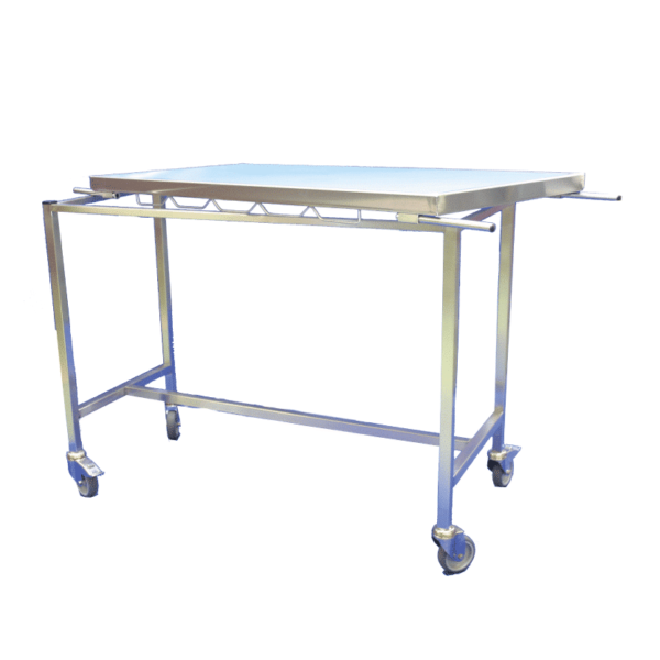 Stretcher table with carpet and frame