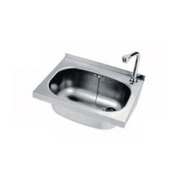 Stainless steel hand washer.