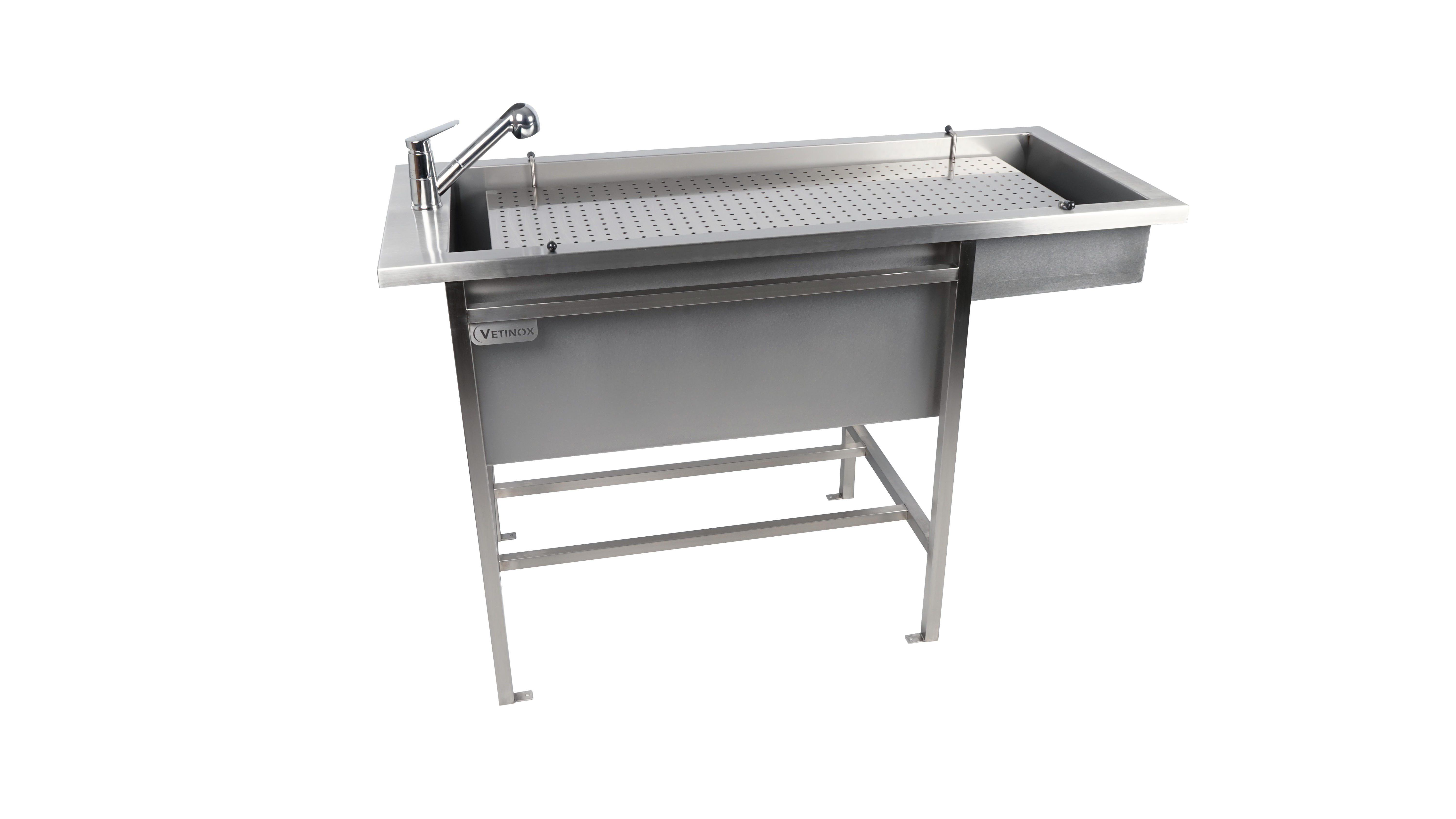Table de préparation plateau perforé avec 2 portes et habillage