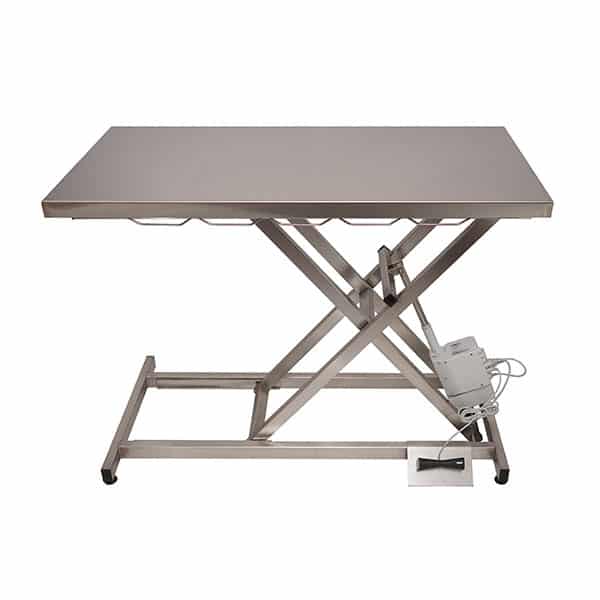 Electric consultation table with stainless steel flat top