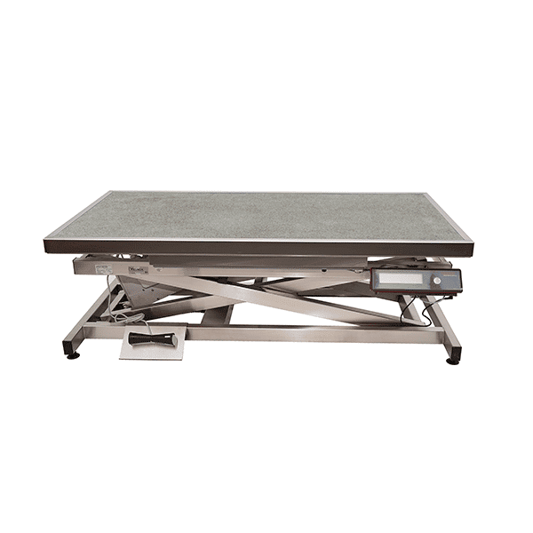 Electric consultation table with mat and frame