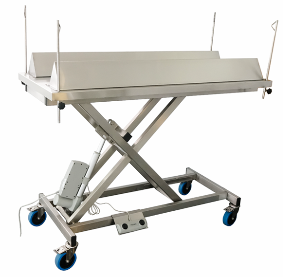 Table chirurgie électrique plateau plat inox pour veaux