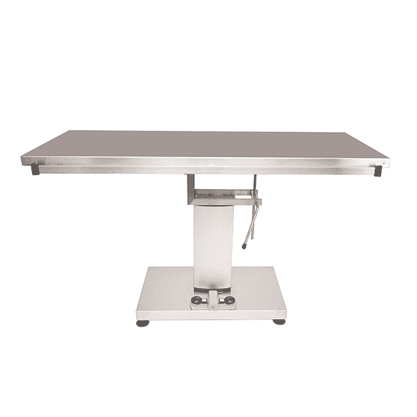 Mesa quirúrgica con columna central eléctrica y tablero plano