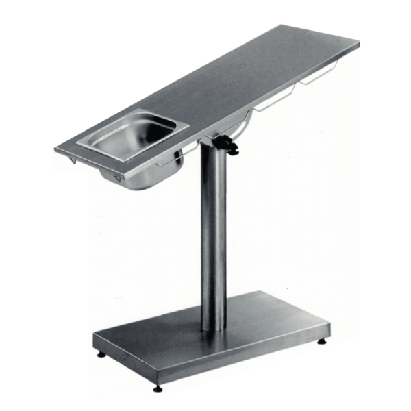 Small animal surgery table with a drain