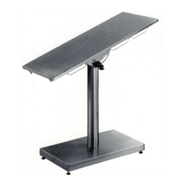 Small animal surgery table with a drain