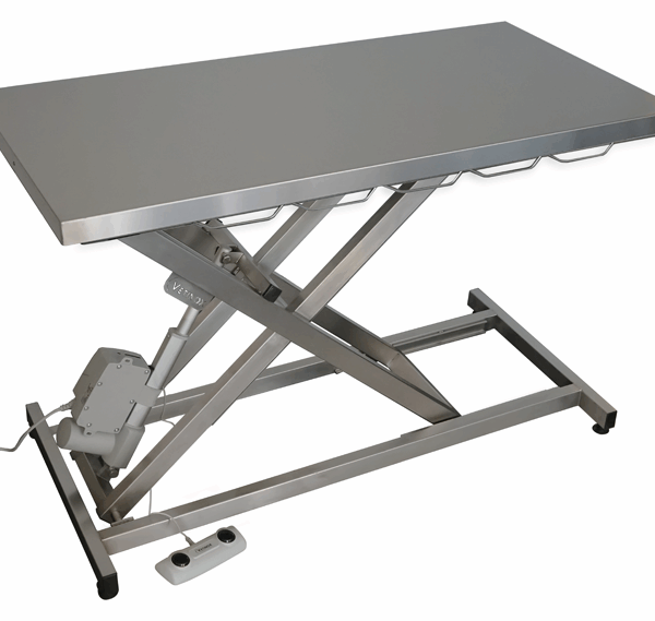 Table de consultation électrique plateau plat inox