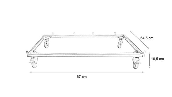 Châssis Inox 4 roulettes (2 à freins) pour Cage POLYVET CP800000