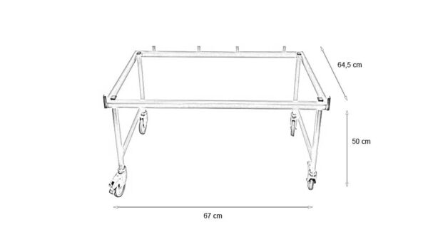 Châssis CONFORT Inox 4 roulettes (2 à freins) pour Cage POLYVET