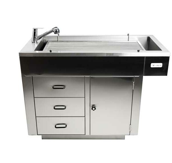 Table preparation tray with 1 door + 3 drawers + covering