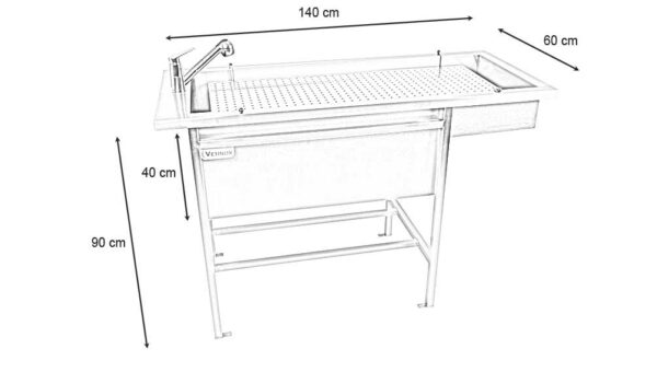 Table de préparation plateau perforé avec 2 portes et habillage