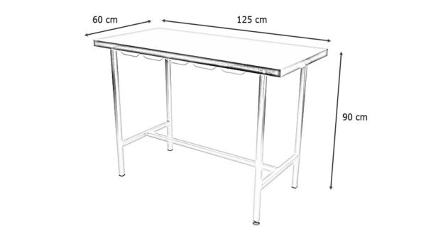 Table consultation plateau plat INOX