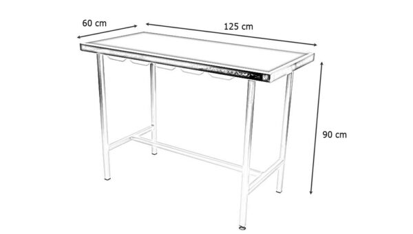 Table de consultation plateau tapis et cadre