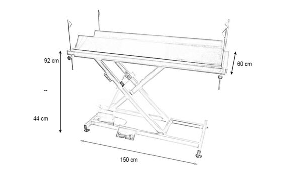 VETINOX- Table chirurgie électrique plateau plat inox pour veaux