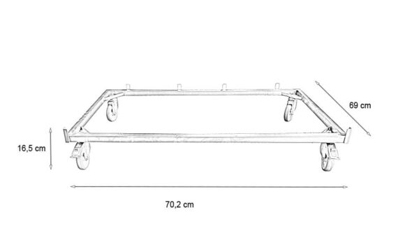 ChassisInox 4 Roulettes 2 Freins Pour Cage B Inox