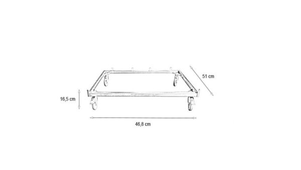 Châssis Inox 4 roulettes (2 à freins) pour Cage A Inox