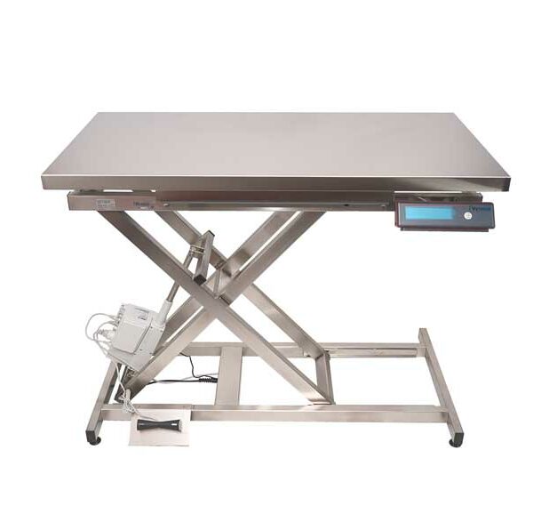 Electric consultation table with integrated weighing