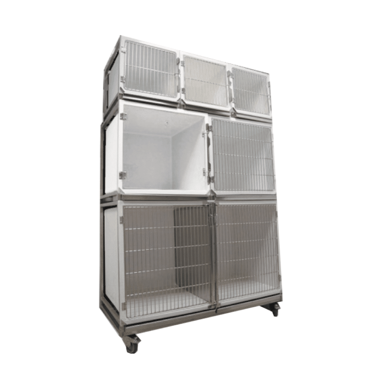 Veterinary cage in polyester A with oxygen glass door Vetinox