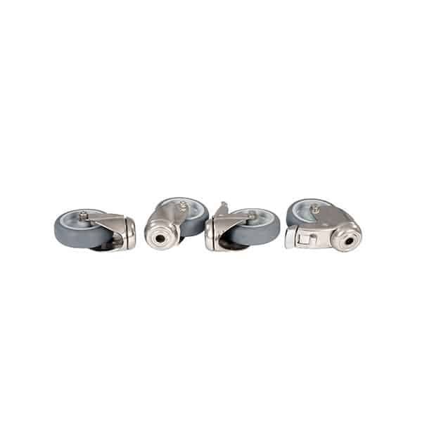 Set of 4 stainless steel castors diameter 100mm