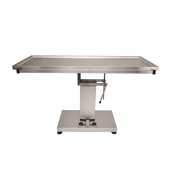 Table chirurgie avec colonne centrale électrique et plateau deux évacuations