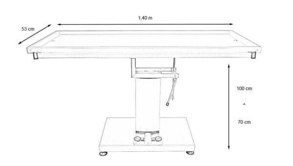 table chirurgie avec colonne électrique