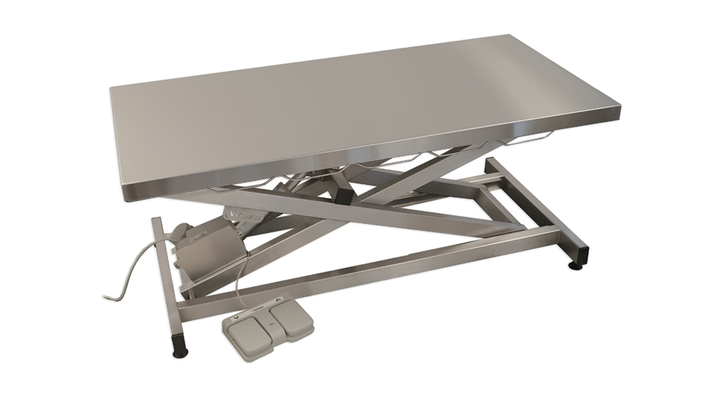 Table consultation électrique ELITE plateau plat INOX