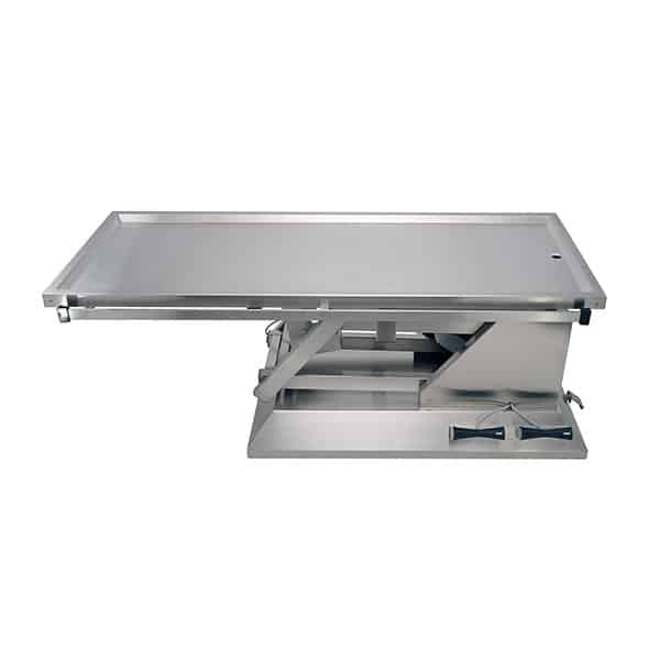 Electric surgery table with wheels and table top one evacuation