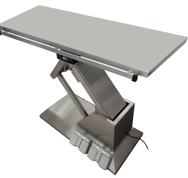 Surgery table with flat warming top