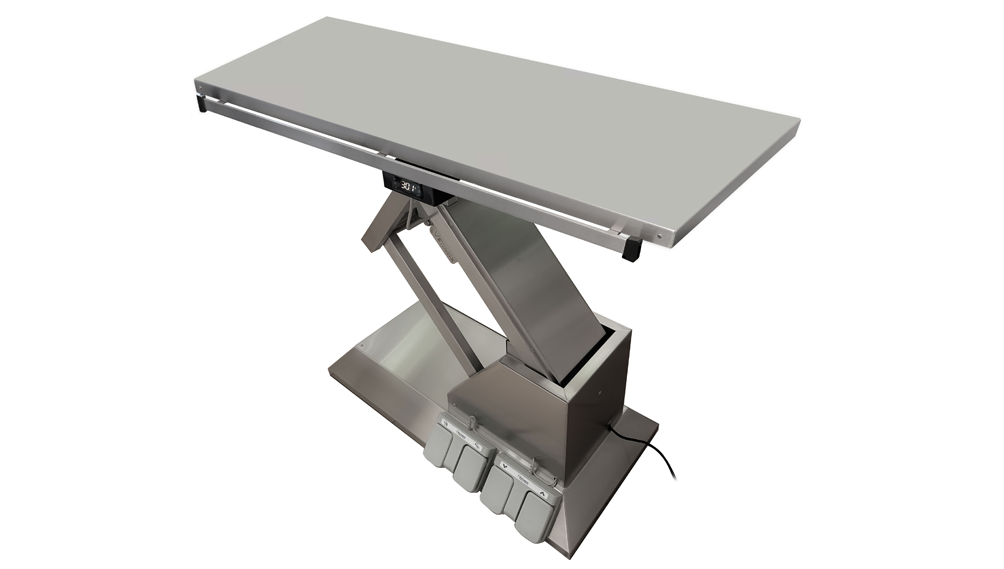TA701000 Table chirurgie plateau chauffant plat inox 1400x530 (Proclive - déclive électrique)