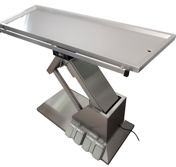 Surgery table with Warming plate with two drains