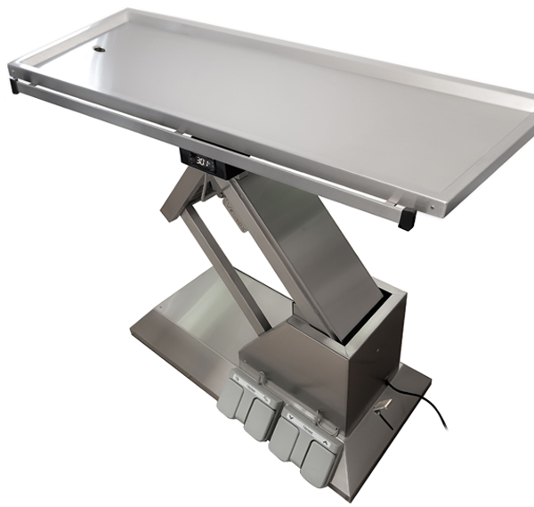 Surgery table with wheels and a warming top for evacuation