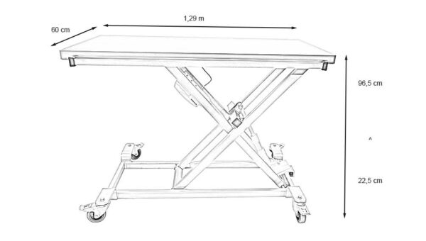 Table de consultation brancard ELITE avec bouton pressoir