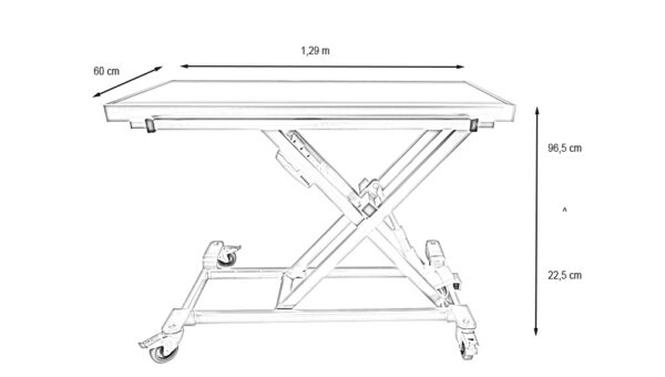 Table brancard Elite avec plateau de radiologie