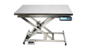Table consultation électrique ELITE plateau plat INOX