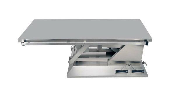 TA700010 Table chirurgie plateau plat INOX 4 roues (Proclive - déclive électrique)
