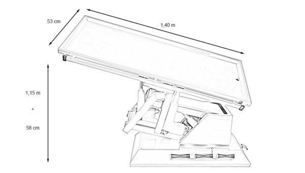 Table chirurgie avec inclinaison 3e sens et plateau une évacuation – Image 4