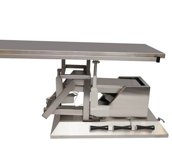 Surgery table with 3-way tilt, wheels and flat top