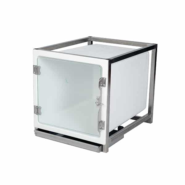 CP200105 Cage polyester A avec porte en verre L490 H510 P611 avec trou oxygène (sans Embout O² Fix AC00010)
