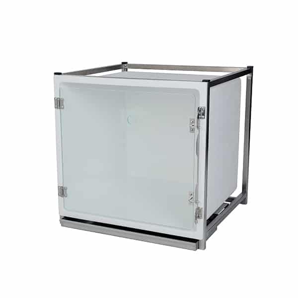 CP200115 Cage polyester B avec porte en verre L490 H510 P611 avec trou oxygène (sans Embout O² Fix AC00010)