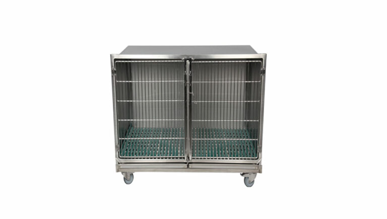 Cage Inox Cage vétérinaire en acier inoxydable format E porte grille - Vetinox