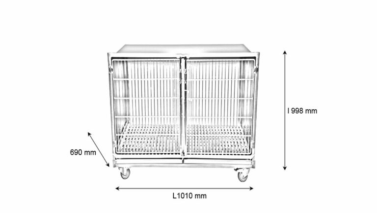 Cage Inox Cage vétérinaire en acier inoxydable format E porte grille - Vetinox