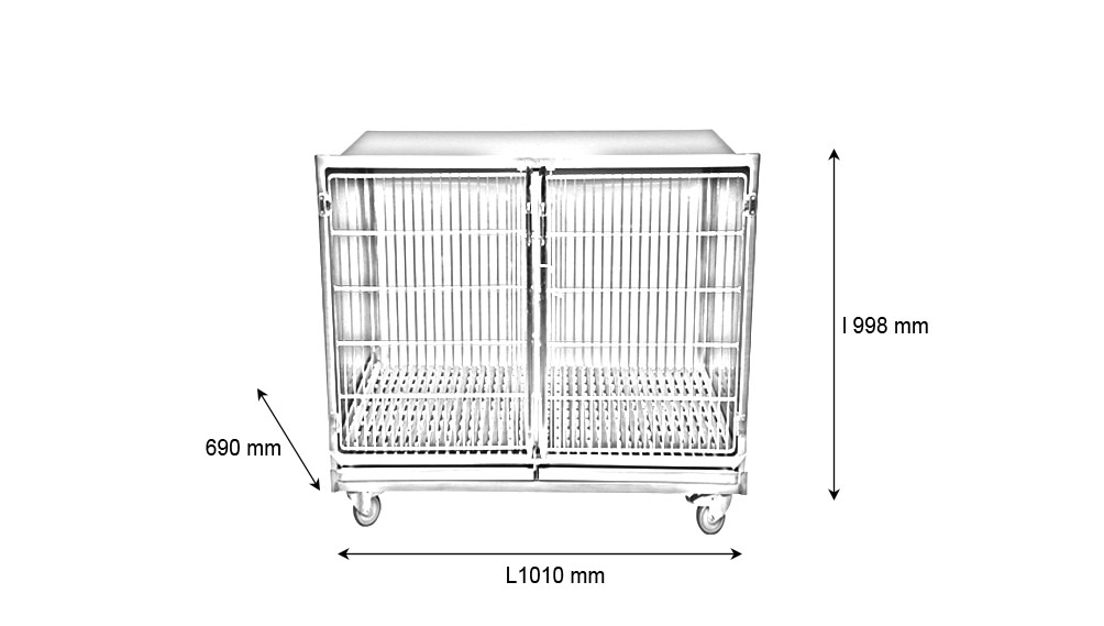 Cage inox E porte grille inox sans separation