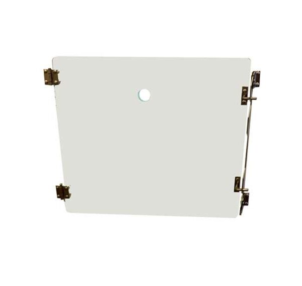 Porte verre 626×620 mm H/L trou oxygene Ø 28,5 mm, pour cage B inox