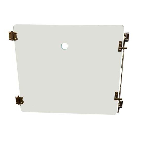 Porte verre 435×431 H/L trou oxygène Ø 28,5 mm, pour cage D inox
