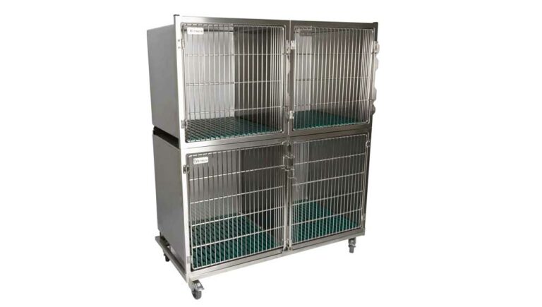Cage Inox Ensemble de 3 cages vétérinaires en inox (1C + 2B) - Vetinox