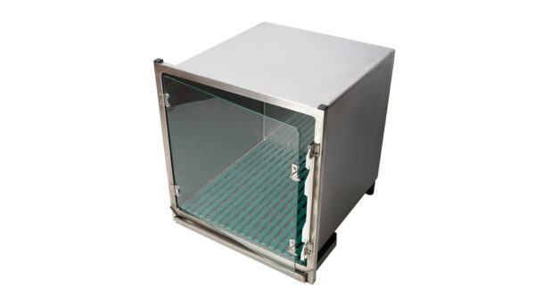 VETINOX - Cage en acier inoxydable – Format A – avec porte en verre