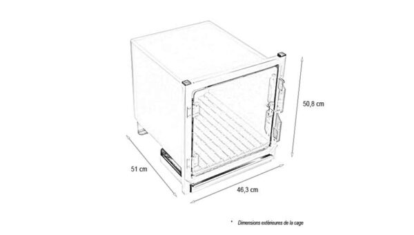 Cage en acier inoxydable – Format A – avec porte en verre